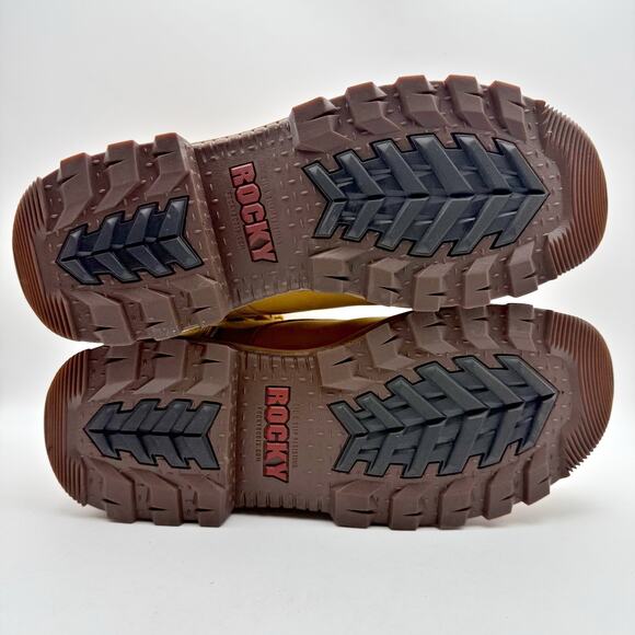 Rocky Mens Rams Horn Composite Toe Work Boot US 10 Wide Brown Waterproof EUC - Picture 12 of 15